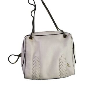 Elliott Lucca Snake Chain Leather Purse Beige Ivory Zip‎ Top Bag